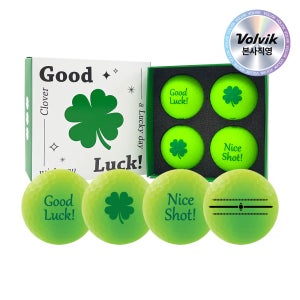 [본사직영] 볼빅 행운의 네잎클로버 그린 4구 골프공 3피스