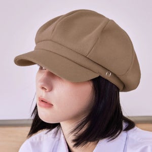 VA 스퀘어 스터드 울 뉴스보이 캡 베이지