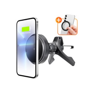 코시 초강력 자석 앞쏠림방지 15W 차량용 맥세이프 고속충전 송풍구 거치대