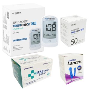일본 아크레이 트러스트체크 혈당측정기세트(측정기+시험지50매+침+솜)