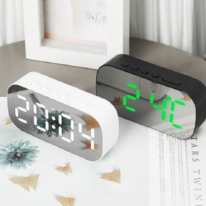 인테리어 롤링팝 미러클락 LED탁상시계 듀얼알람 무소음 온도 습도