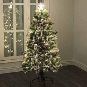 홈트너 크리스마스 트리 고급 광섬유 오너먼트 풀세트 반딧불 트리 그린 120cm