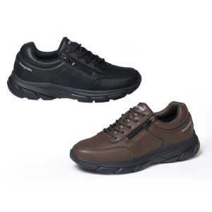 황토발 소가죽 컴포트화 남성 캐주얼화 지퍼 신발 중년 운동화