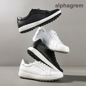 알파그램 천연 소가죽 골프화 남녀 공용 225-280 사이즈 블랙 화이트 2가지컬러 nGF01n