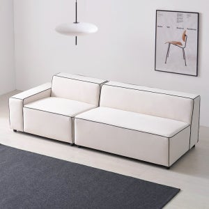 e스마트 코지 아쿠아텍스 패브릭 3인용 블랙라인 쇼파