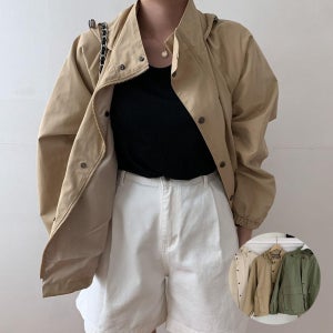 여성야상점퍼 가을야상 후드 사파리 점퍼