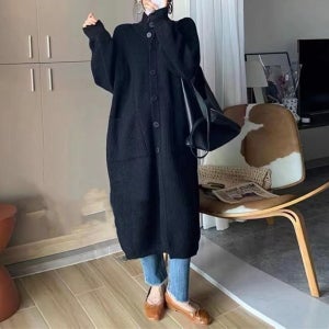 여성가디건 오버핏 루즈핏 도톰 데일리 가을 겨울 니트 롱 가디건 빅사이즈