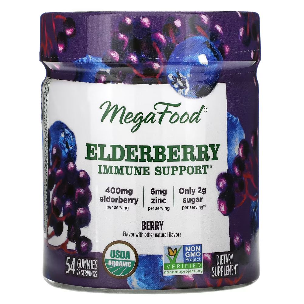 <b>메가푸드</b> MegaFood 엘더베리 <b>면역</b> 지원 베리 구미젤리 54개