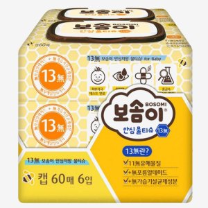 보솜이 물티슈 안심 쉐어버터 아기물티슈 60매 x 6개 세트