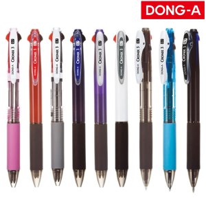 동아 크로닉스3 부드러운 3색 다색 볼펜 0.7mm 블랙