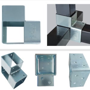 사각파이프 아연 각파이프 각관 연결 브라켓 조인트 모든사이즈 L형 25mm각관용