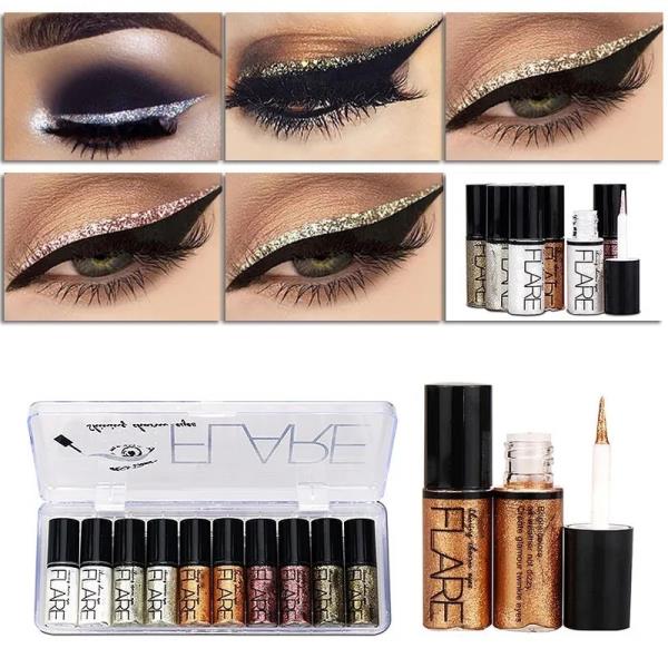 오래 지속되는 샤이니 글리터 아이 라이너 글로우 섀도우 <b>리퀴드 멀티</b> 컬러 <b>젤</b> 방수 뷰티 파티 메이크업 도구 1 개