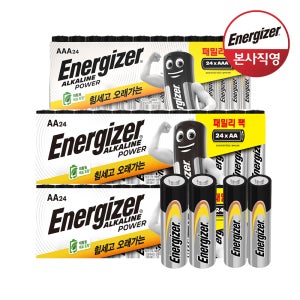 에너자이저 알카라인 패밀리팩 건전지 AA 24입x2개 + AAA 24입 (총 72입)