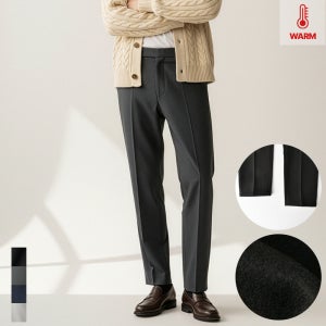 남자슬랙스 겨울 남성 기모 바지 본딩 정장바지 빅사이즈 9부 10부