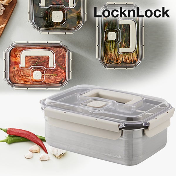 락앤락 숨쉬는 스텐 김치통 김치냉장고통 스테인레스 김장통 장아찌 김치용기 직사각 3L