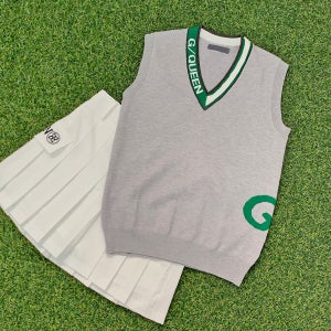 컬러 포인트 골프 니트조끼 보에르 여자골프조끼