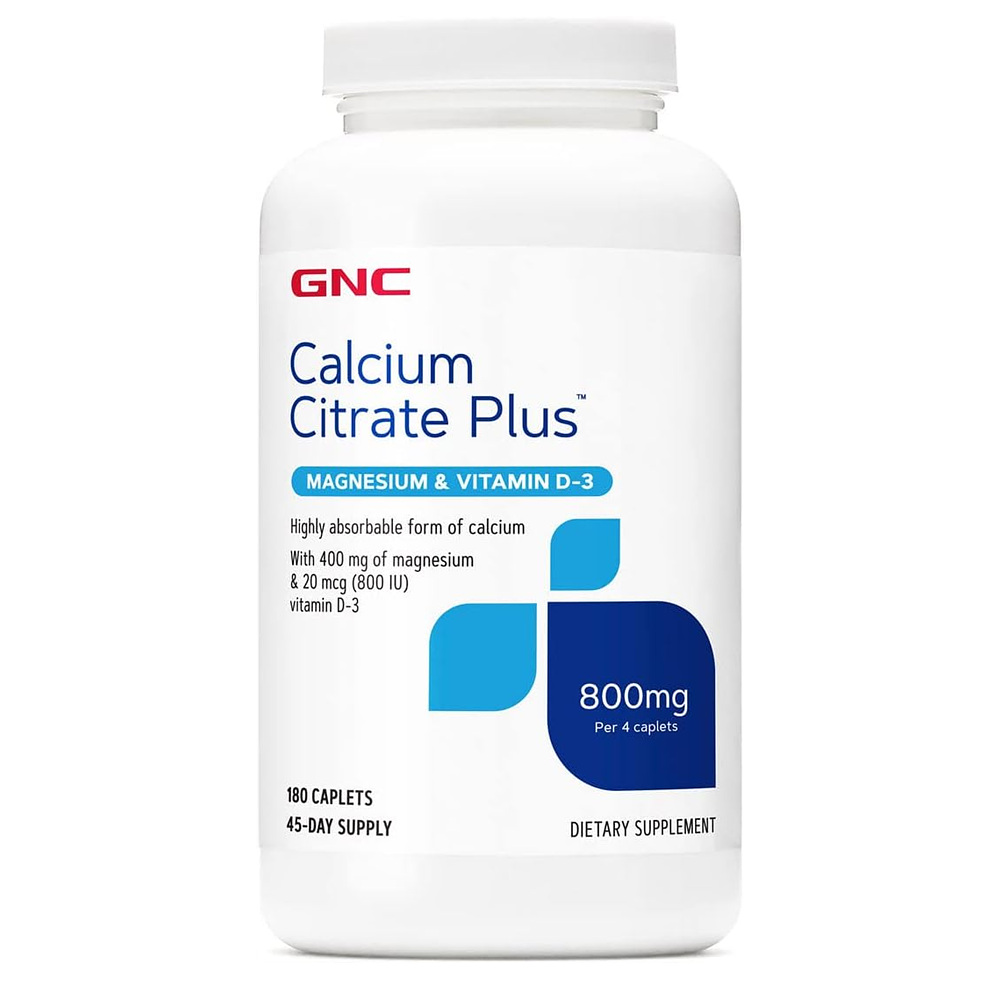 GNC <b>칼슘 시트레이트 마그네슘 비타민D3</b> 800mg180 캡슐