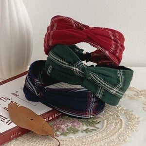 슬림체크 꼬임 반다나 헤어밴드 3color