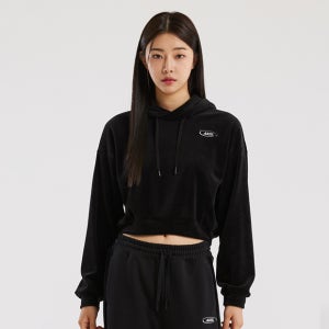 [아키클래식] 벨루어 세미 크롭 후드 티셔츠 WOMEN