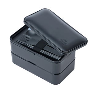 유즈베러띵 에어벨브 밀폐 직장인 도시락통 2단 전자레인지 런치박스 블랙