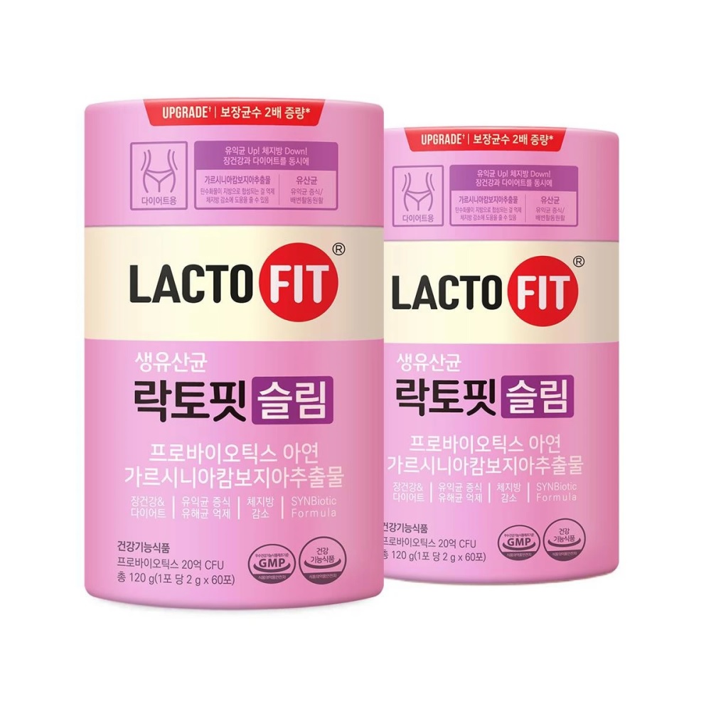 종근당건강 락토핏 <b>슬림</b> 2,000mg x 60포 x 2
