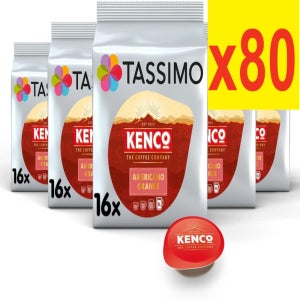[영국발송] 80개입 타시모 켄코 아메리카노 그란데 XL 커피 캡 Tassimo Kenco Americano Grande XL Coffee Pods