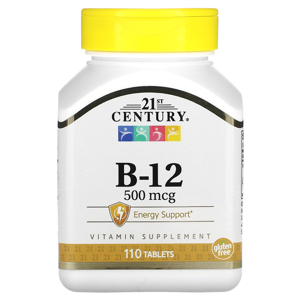 21센추리 B-12 500<b>mcg</b> <b>비타민</b>B 칼슘 사이아노코발아민, 110정