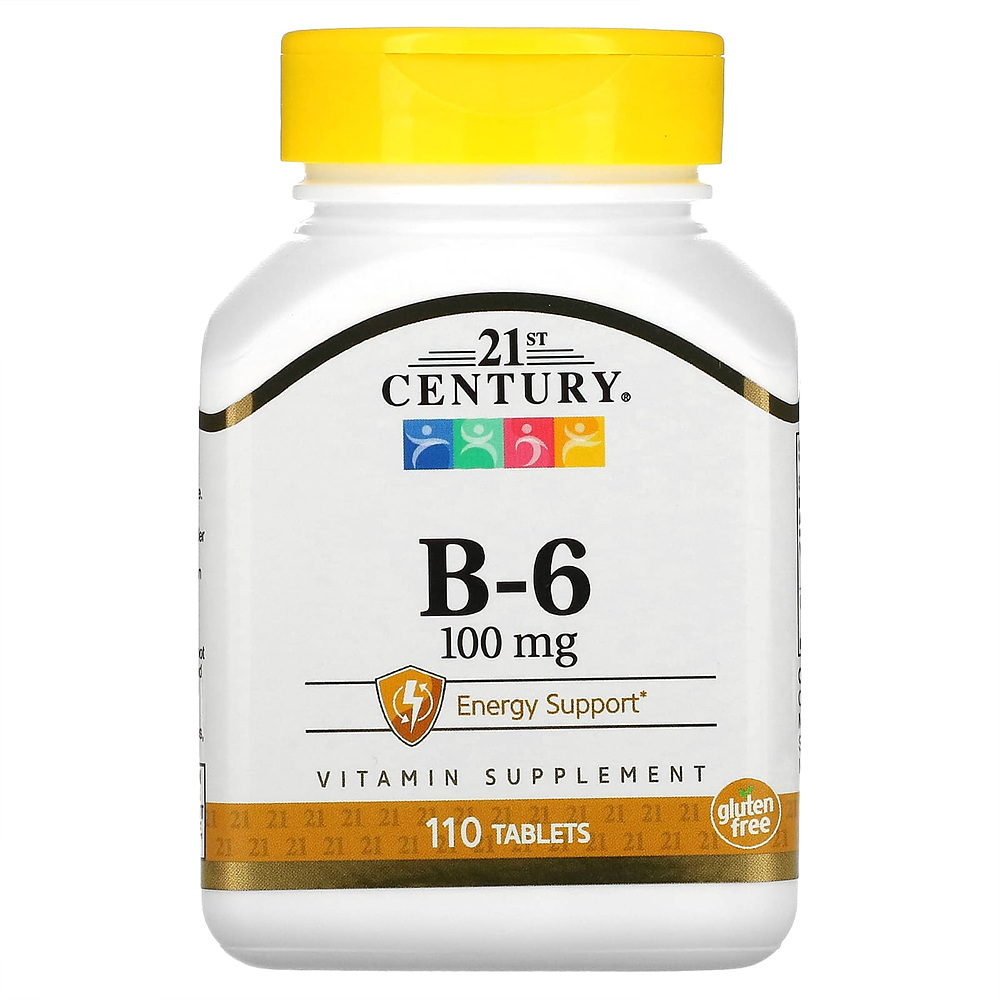 21센추리 B-6 100<b>mcg</b> <b>비타민</b>B 칼슘 피리독신, 110정