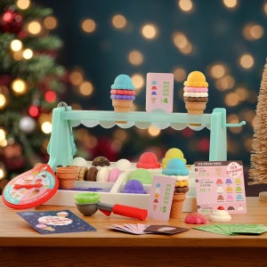 밧핫에듀 아이스크림 샵 플레이 세트 60p 열탕소독 가게 소꿉 역할 놀이 소근육 언어 발달