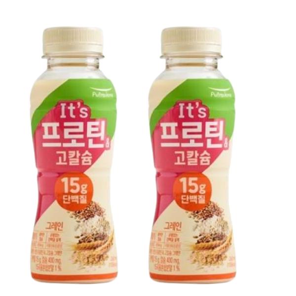 <b>풀무원</b> [즐겨먹는]잇츠프로틴&amp;고칼슘 그레인 (260mlX2) 가을 식재료 남녀노소 건강음료 1세트