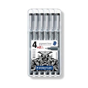 스테들러 피그먼트 라이너펜 흑색 6개 308 SB6