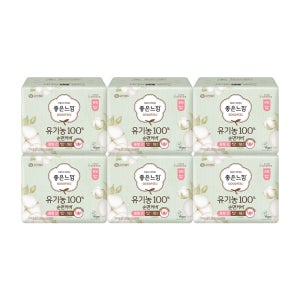 좋은느낌 유기농 순면커버 생리대 울트라슬림 중형 18매 X 6팩