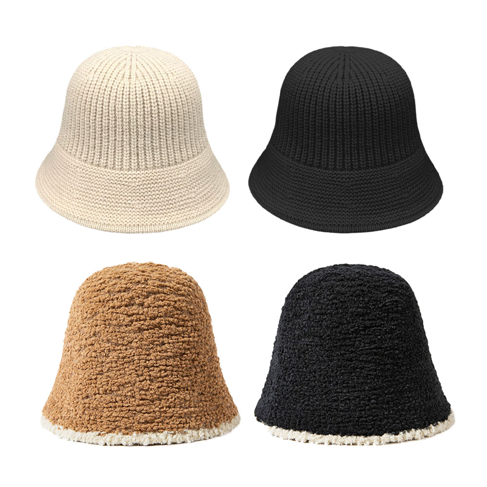 여성 털 모자 안감 벨보아 방울 비니 모자 니트 캡 귀마개 폼폼이 겨울 챙 버킷햇 벙거지
