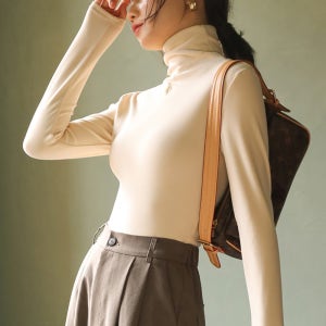 소소미도 여성 기모 목 폴라티 여자 무지 겨울 이너티