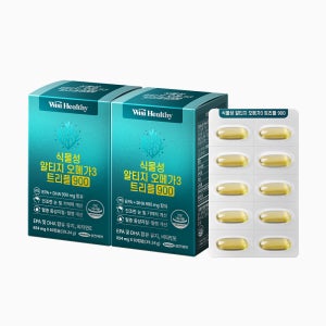 삼진제약 위시헬씨 식물성 알티지오메가3 트리플900 60캡슐, 2개