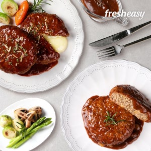 프레시지 최현석의 한돈 한우 함박 스테이크 5팩 (오리지널 4팩+더블치즈1팩)