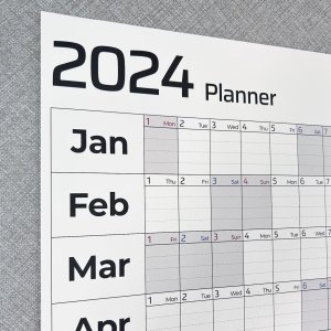 2024년 대형 벽걸이 1년 포스터 플래너 벽 한장 달력 연간계획표 캘린더 연력 플레인