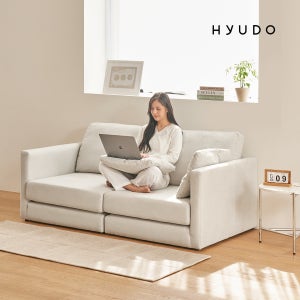 휴도 매일의 동백 1800 모듈 화이트 아쿠아텍스 미니 쇼파 3인 패브릭 소파 데이베드