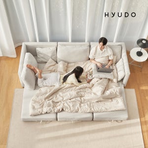 휴도 매일의 동백 2600 모듈 화이트 아쿠아텍스 쇼파 4인 패브릭 소파 베드 데이베드