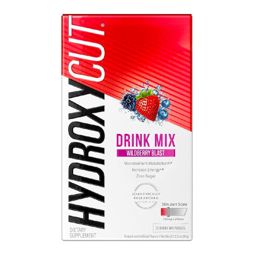 <b>하이드록시컷</b> Hydroxycut 체중 감량 음료 드링크 믹스 산딸기 폭발 21봉 63g(2.2oz)