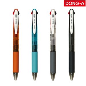 동아 크로닉스3 부드러운 3색 볼펜 하이브리드 잉크 다색 멀티펜 0.5 블랙