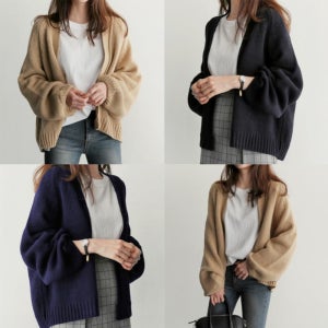 가디건 여자 봄 가을 겨울 기본 무지 여성 명품 사무실 코디 간절기 두꺼운 따뜻한 니트
