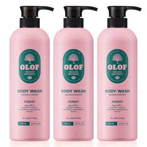 올로프 비건 바디워시 750ml 3개 세트 대용량 자작나무 약산성 온가족 순한 바디클렌저