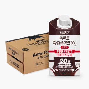 칼로바이 퍼펙트 파워쉐이크 20G 초코맛 프로틴 음료 마시는 단백질 드링크 250ml x 24개입