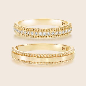 14k 커플링 반지 종로 반지 18k gold 반지 루시 레이어드 반지