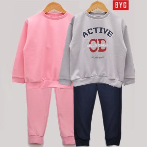 BYC 주니어 아동 실내복 세트 홈웨어 초등학생 키즈 상하복 가을 긴팔 트레이닝복