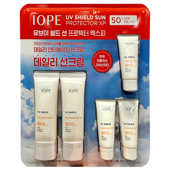 아이오페 UV쉴드 선프로텍터 엑스피 선크림 40ml X 2입 + 20ml X 3입