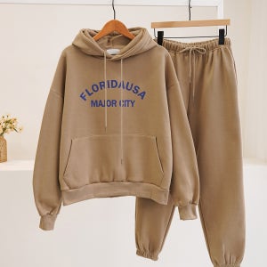 플로디 기모 후드 맨투맨 + 밴딩 조거팬츠 트레이닝 세트