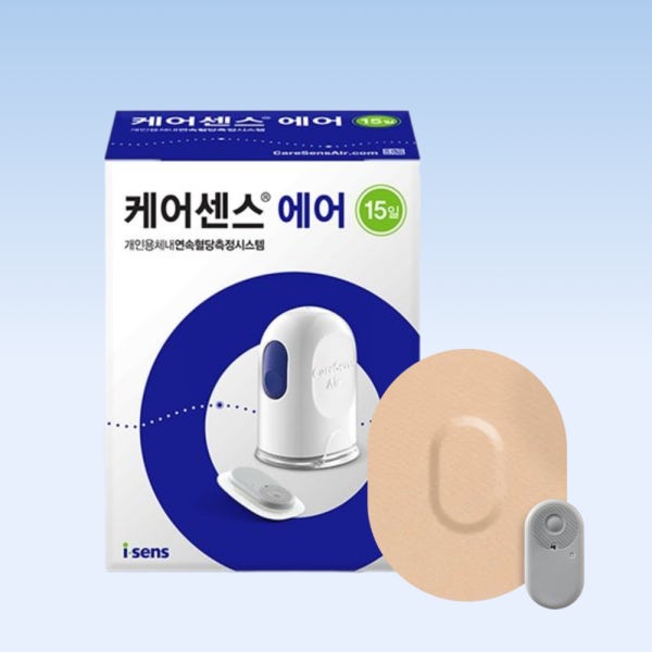 [익일도착] 케어센스 에어 연속혈당측정기 1개 (15일)+패치 1매 (추가) 당뇨 자동 무채혈