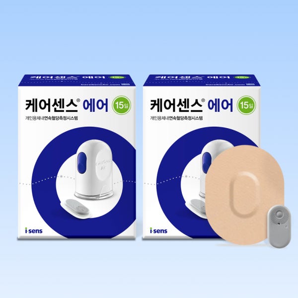 맘스센스몰 [익일도착] 케어센스 에어 연속혈당측정기 2개 (30일) + 패치 2매 당뇨 자동 무채혈